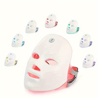 7-Color Led Light Therapy Face Mask For Skin Care - Usb Rechargeable, Fragrance-Free Beauty Device