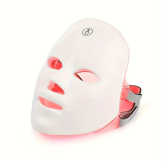 7-Color Led Light Therapy Face Mask For Skin Care - Usb Rechargeable, Fragrance-Free Beauty Device
