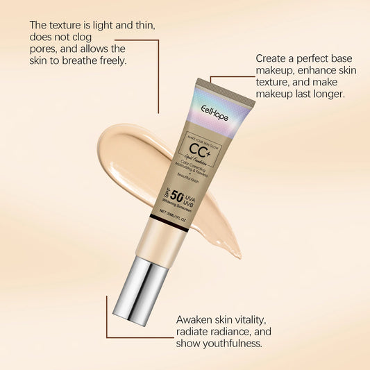 CC Cream Sunscreen Natural Concealer Lasting Waterproof FPS 50