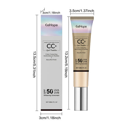 CC Cream Sunscreen Natural Concealer Lasting Waterproof FPS 50