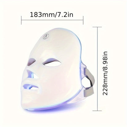 7-Color Led Light Therapy Face Mask For Skin Care - Usb Rechargeable, Fragrance-Free Beauty Device